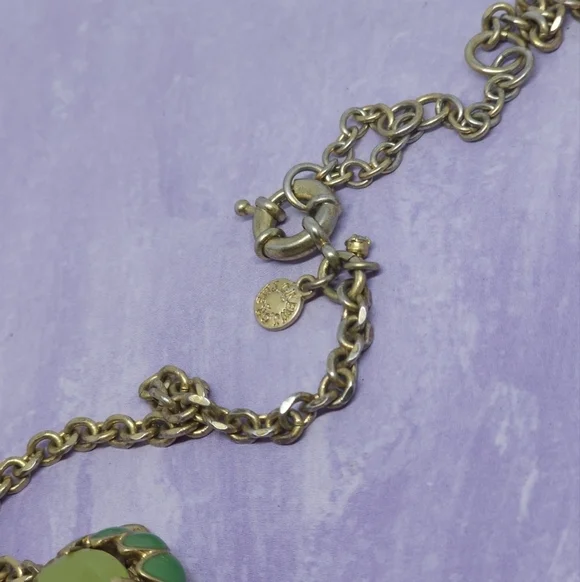 J Crew Lime Green Enamel Cupcake Style Statment Necklace - Picture 6 of 8